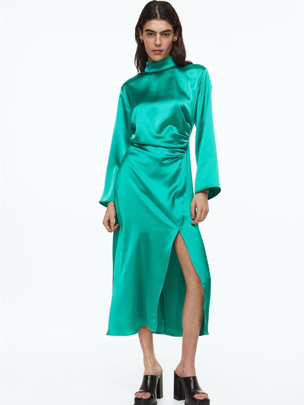 H&M Vibrant Green Long Sleeve Dress